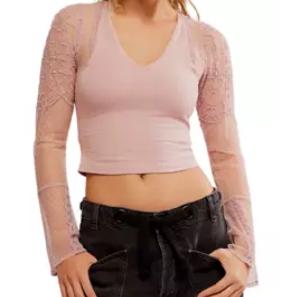 NWT Free People Who's That Girl Long Sleeve Shirt in    Color: Pale Mauve